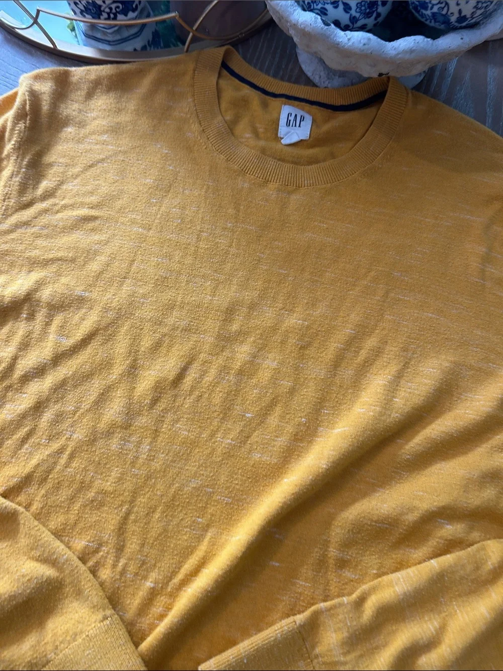 GAP Men’s Mustard Yellow Crewneck Sweater Size Large